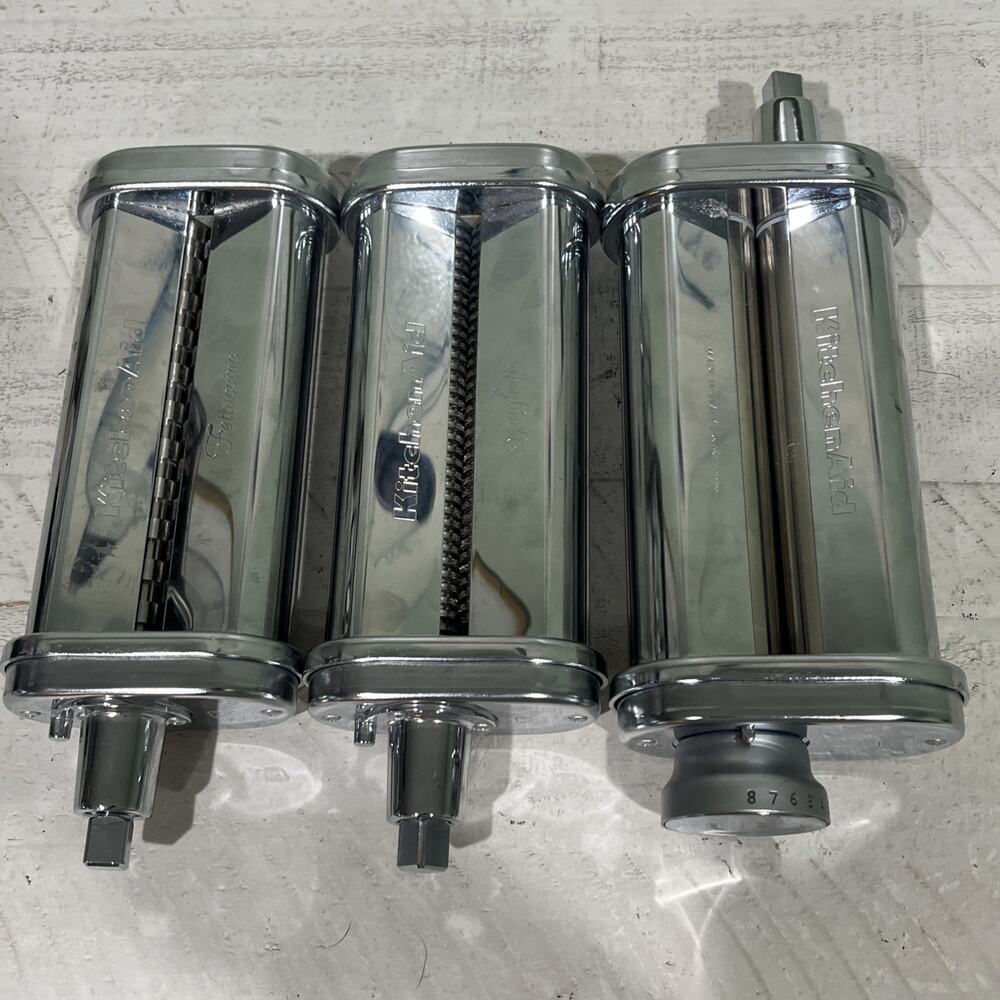 Genuine OEM KitchenAid 3-Piece Pasta Roller & Cutter Set Fettuccine Spaghetti